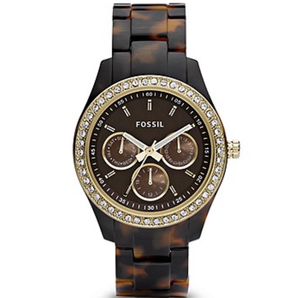 🎁 FOSSIL Stella Multifunction Tortoise Resin Watch